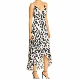 🖤🤍AQUA High Low White Leopard Print Dress